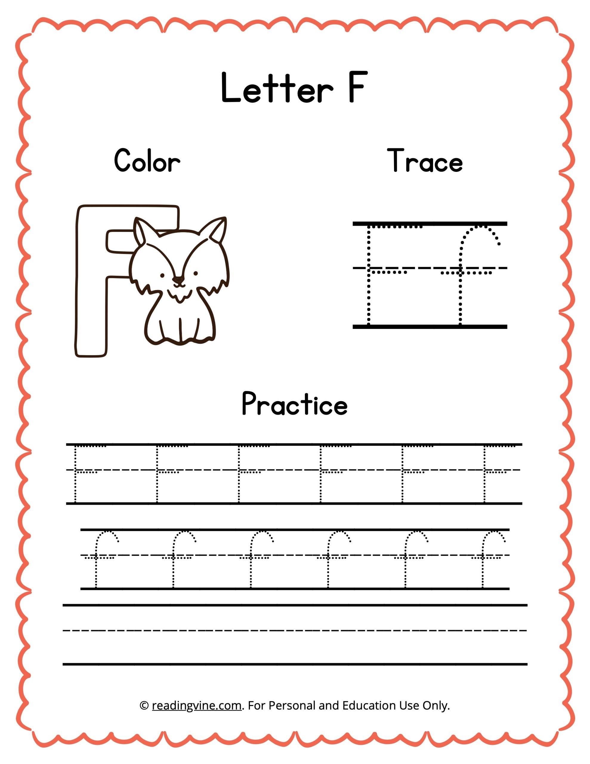 Tracing Letter F Worksheets For Preschool Tracing Letter F Worksheets For Preschool