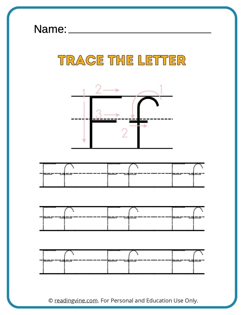 Tracing Letter F Worksheets For Preschool Tracing Letter F Worksheets For Preschool