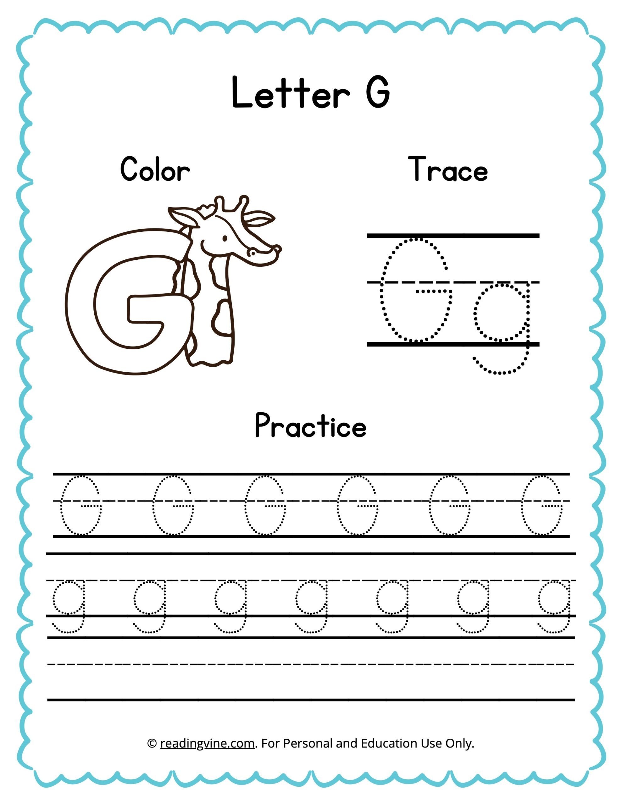 Tracing Letter G Worksheets For Preschool Tracing Letter G Worksheets For Preschool