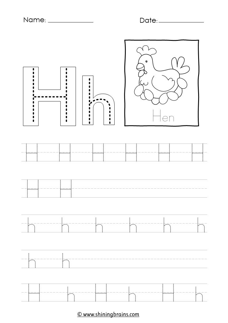 free letter h tracing sheets free letter h tracing sheets