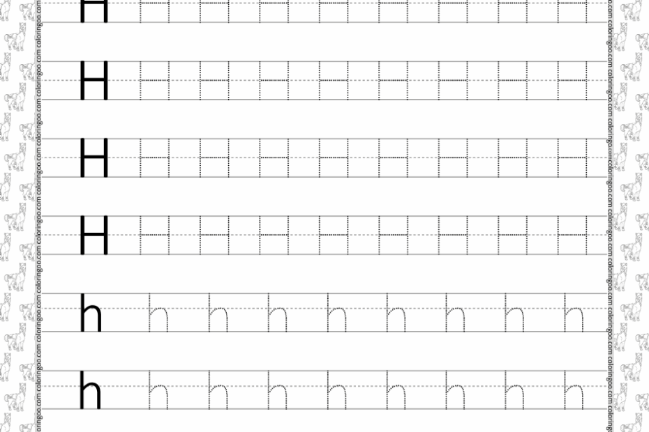 Tracing Letter H Printable