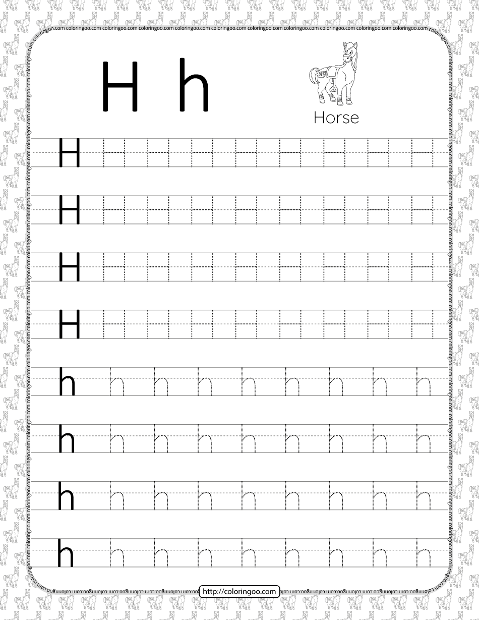 Tracing Letter H Printable Tracing Letter H Printable