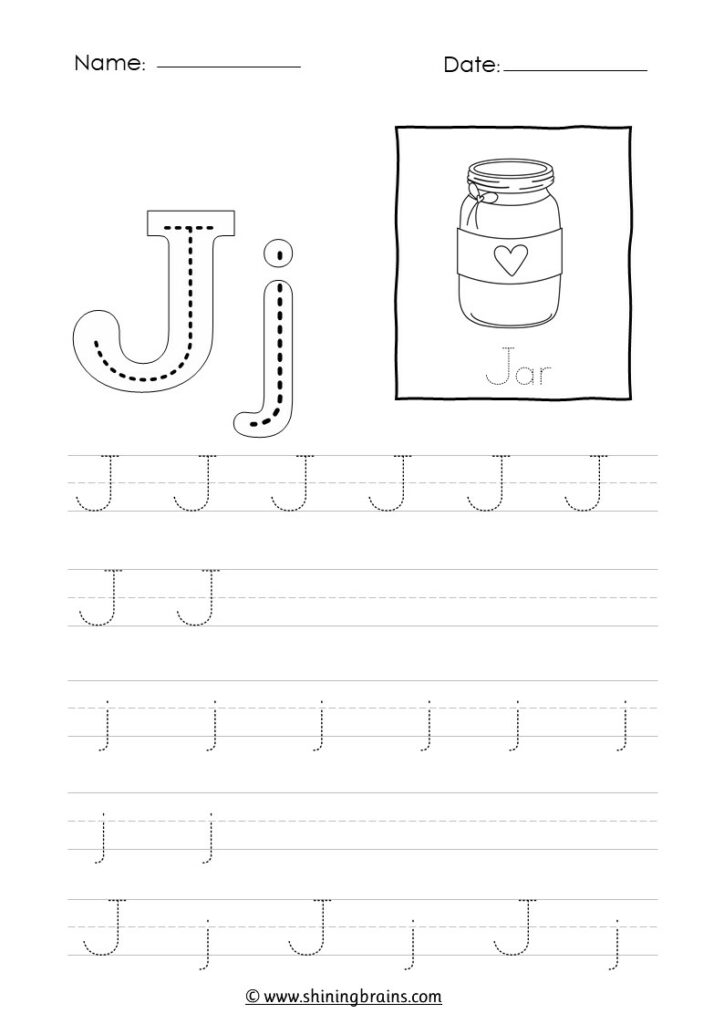 Tracing Letter J J Worksheet Tracing Letter J J Worksheet