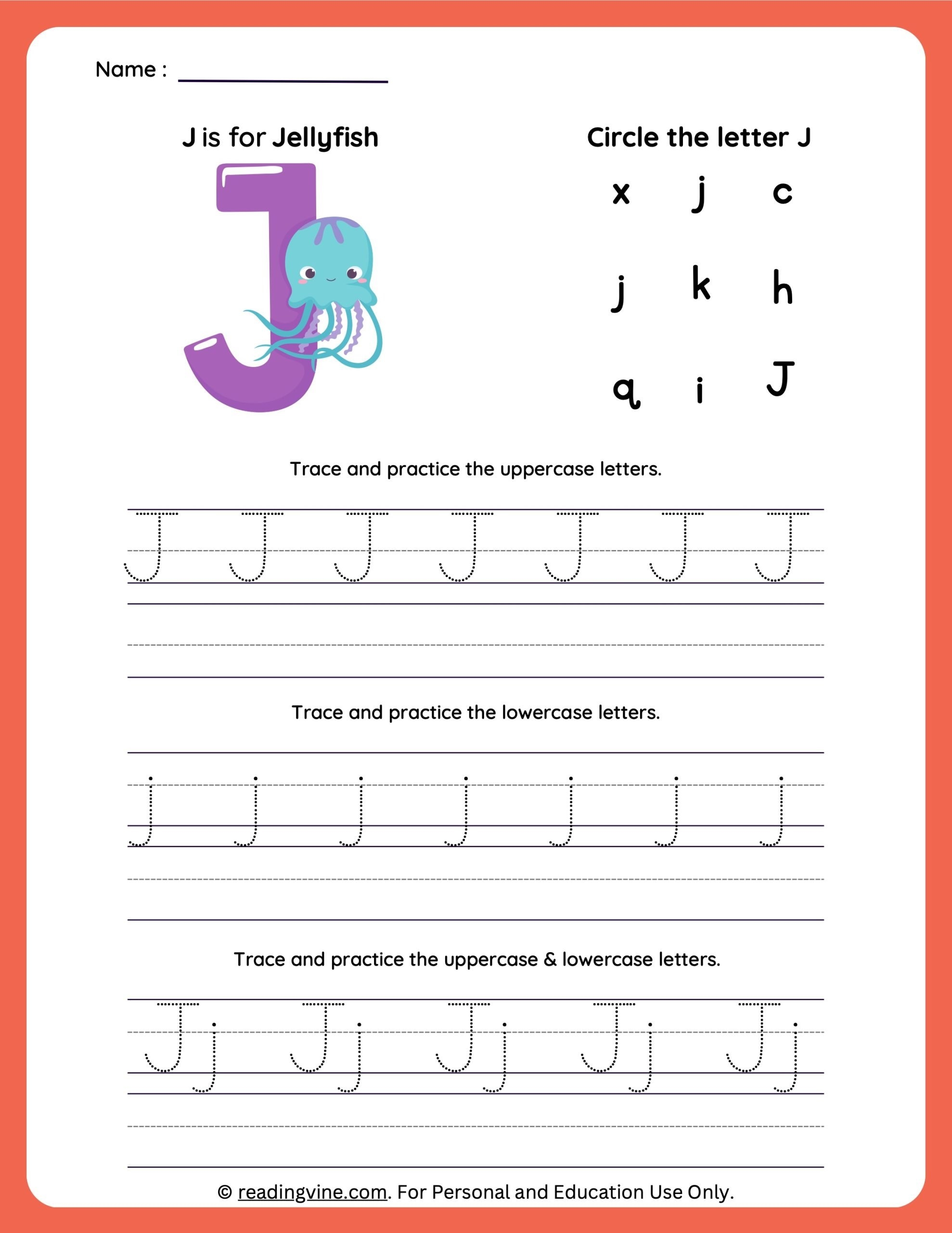 Tracing Letter J Worksheets For Preschool Tracing Letter J Worksheets For Preschool