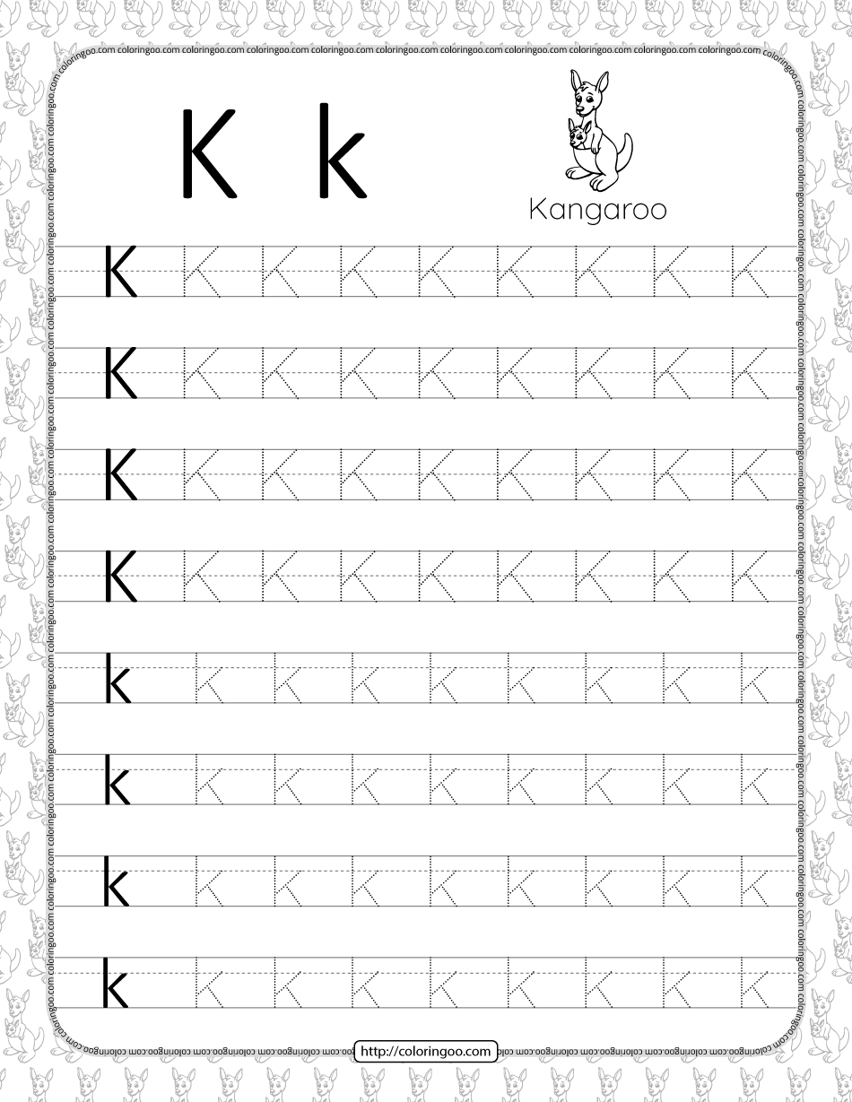 Tracing Letter K Printable Tracing Letter K Printable