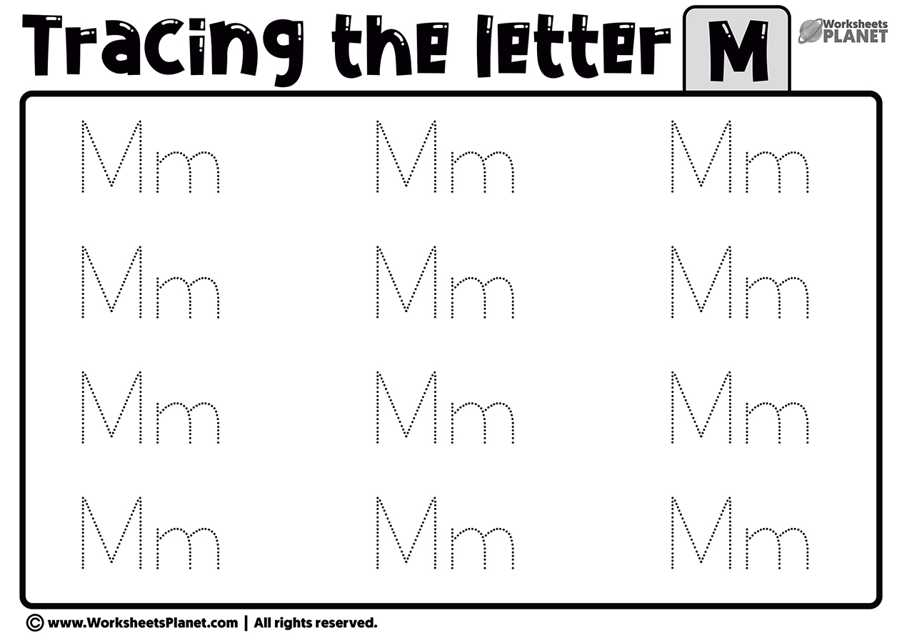 Tracing Letter M Worksheet Tracing Letter M Worksheet