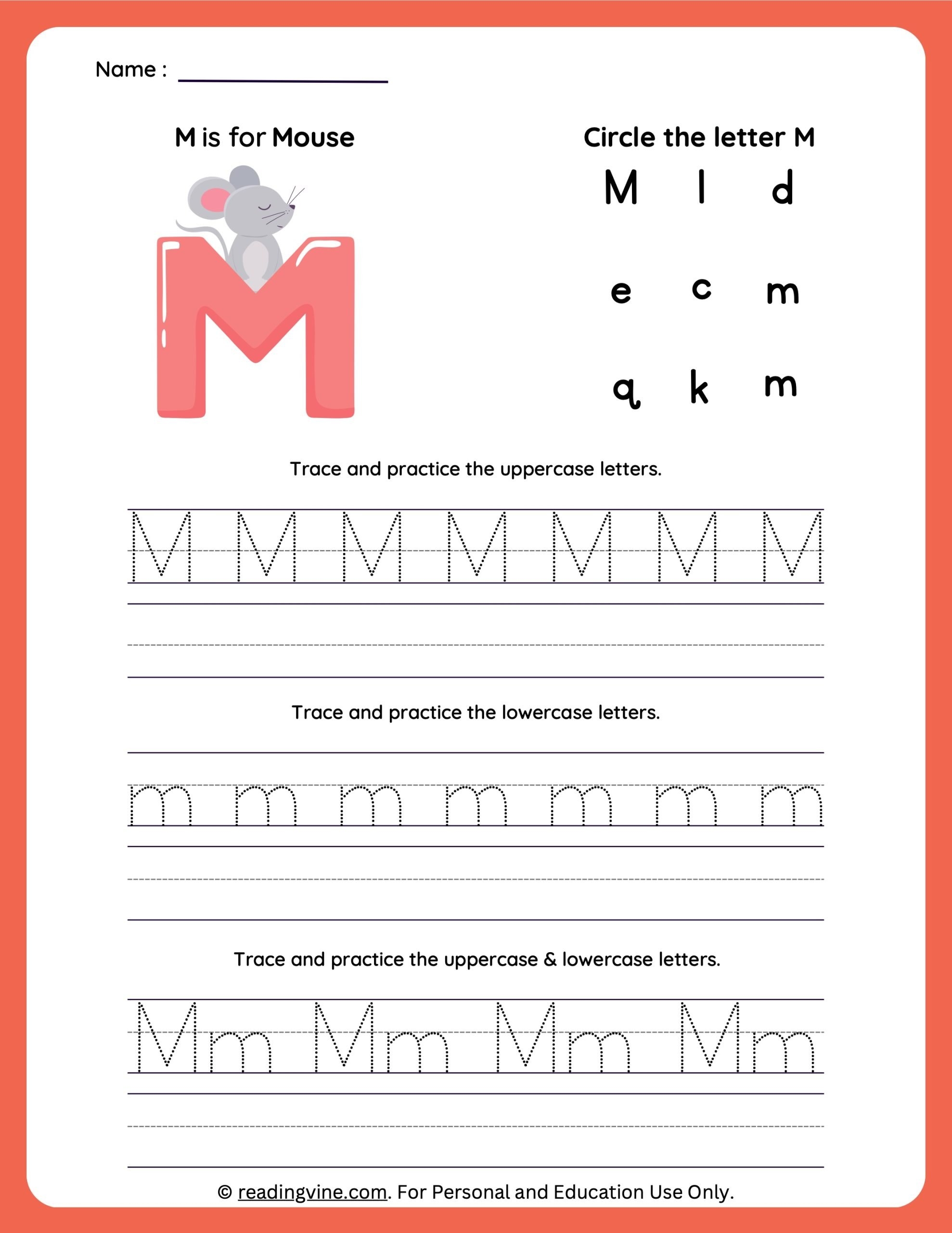 Tracing Letter M Worksheets For Preschool Tracing Letter M Worksheets For Preschool