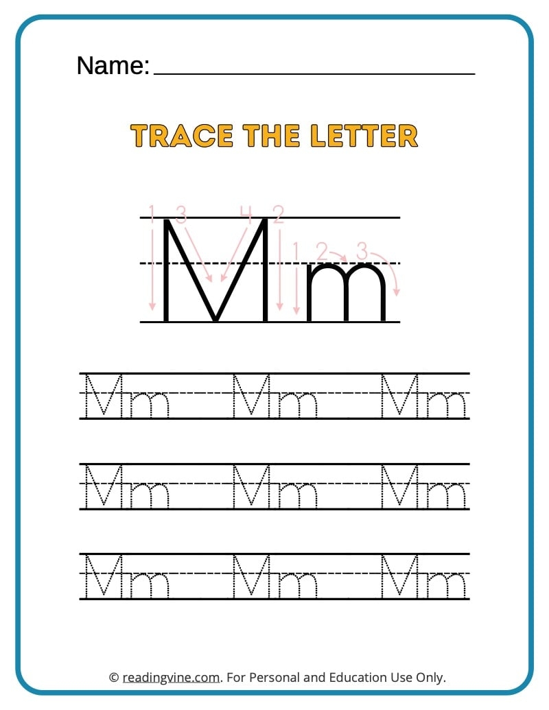 Tracing Letter M Worksheets For Preschool Tracing Letter M Worksheets For Preschool