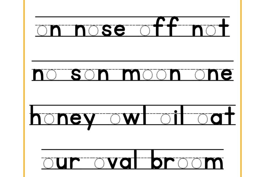 Tracing Letter O Worksheets For Preschool