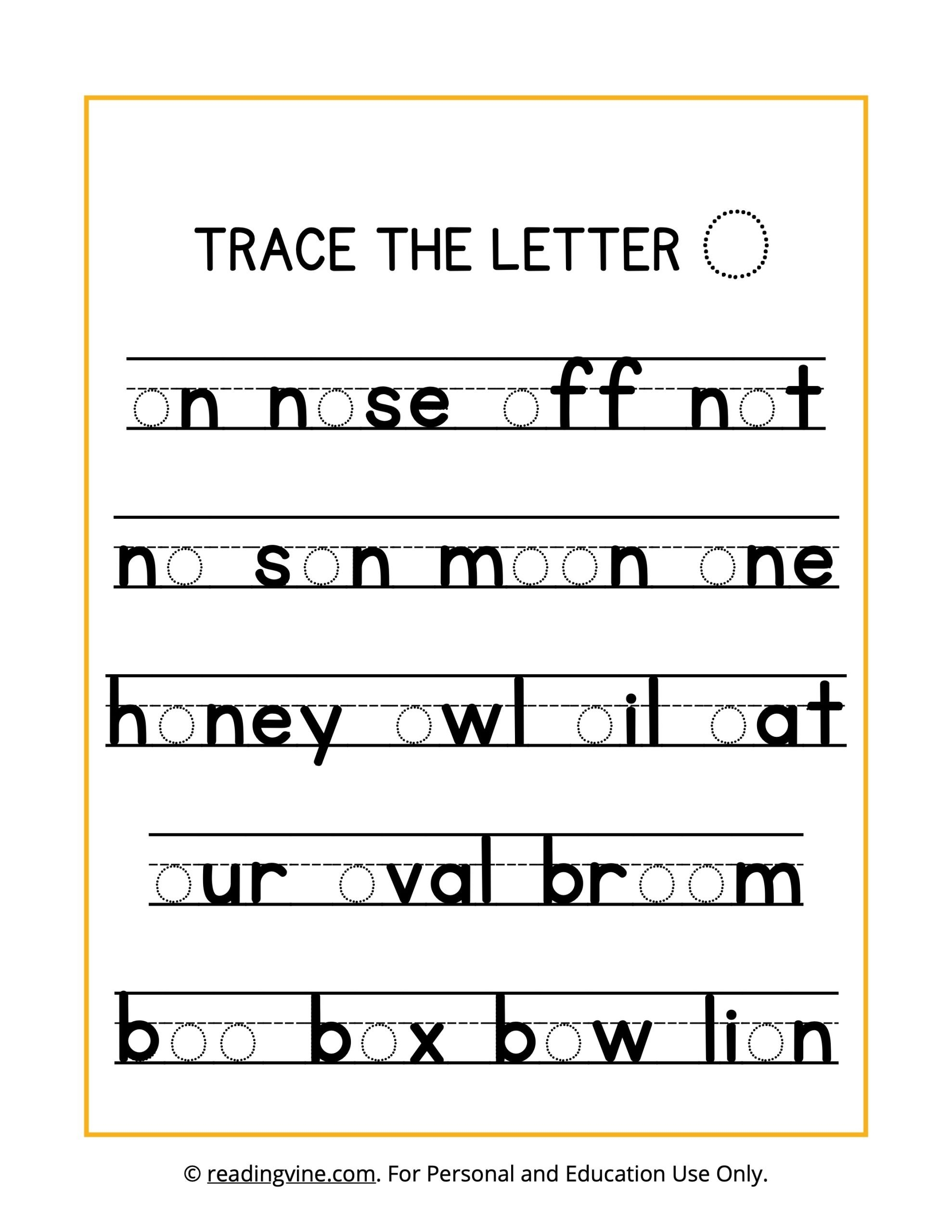 Tracing Letter O Worksheets For Preschool Tracing Letter O Worksheets For Preschool