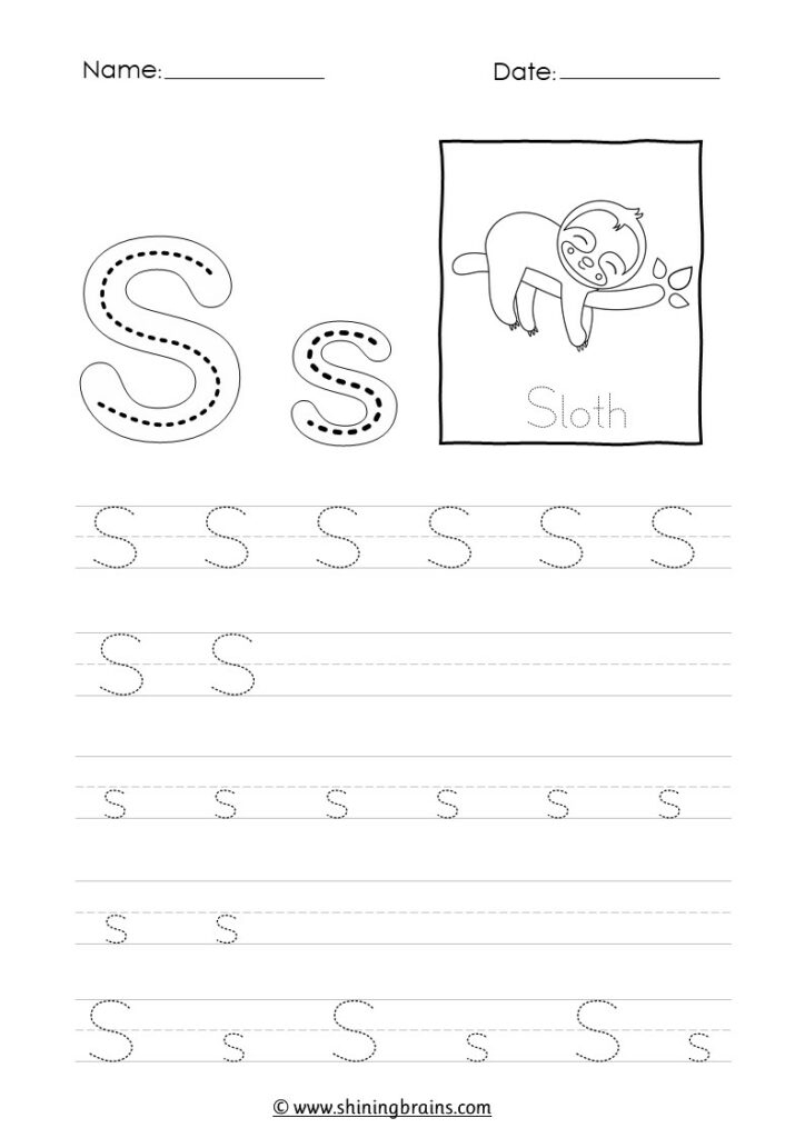 Tracing Letter S S Worksheet Tracing Letter S S Worksheet