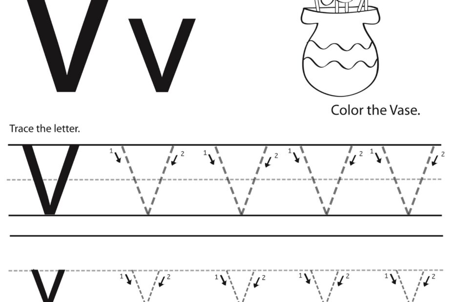 Tracing Letter V Worksheets Letter Tracing Worksheets