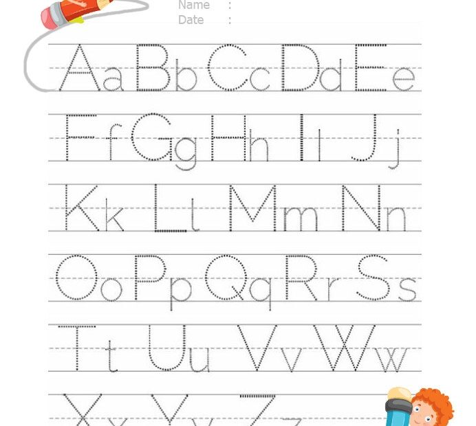 Tracing Letters A z Free Printable Letter Tracing Worksheets