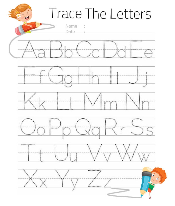 Tracing Letters A z Free Printable Letter Tracing Worksheets Tracing Letters A z Free Printable Letter Tracing Worksheets