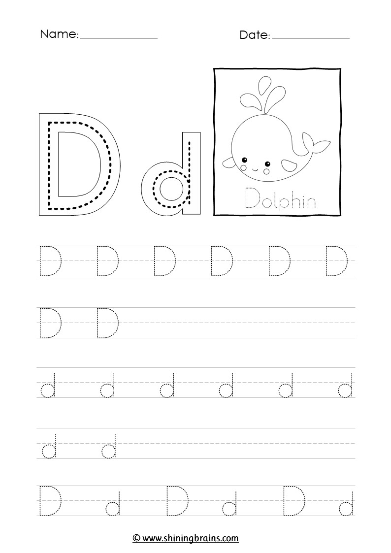 letter d tracing and writing letter d tracing and writing