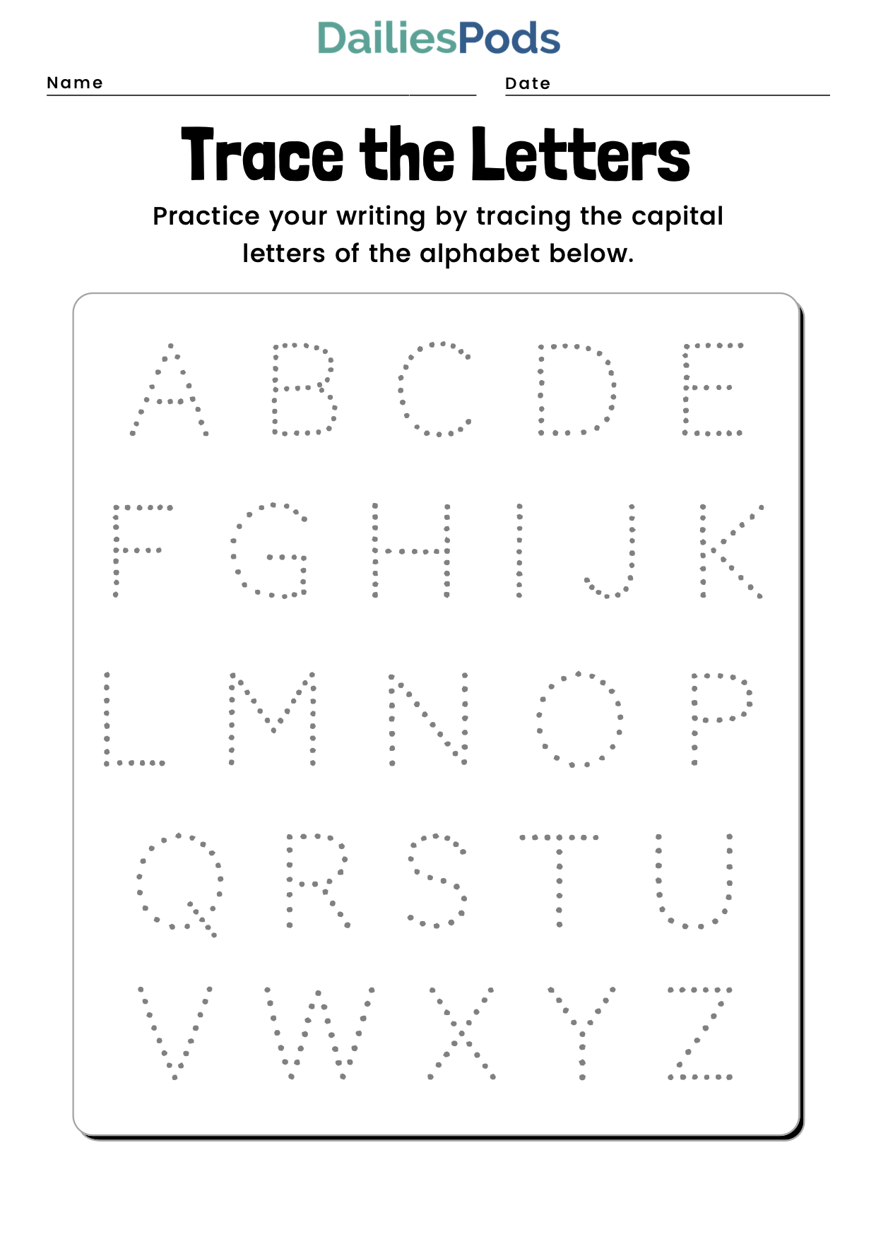 Tracing Uppercase Alphabets Worksheets Alphabet Tracing Worksheets Tracing Uppercase Alphabets Worksheets Alphabet Tracing Worksheets