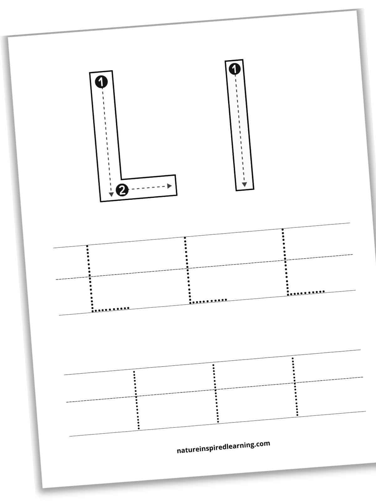 letter l tracing worksheet letter l tracing worksheet