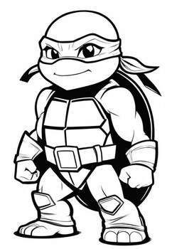Turtle Ninja Coloring Pages Ninja Turtle Coloring Sheet Vol12 TPT