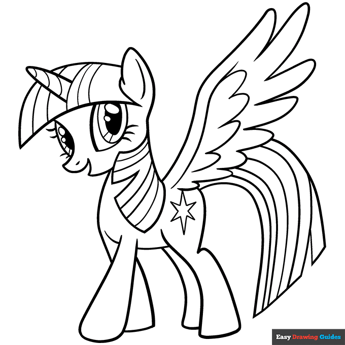 Twilight Sparkle From My Little Pony Coloring Page Easy Drawing Guides