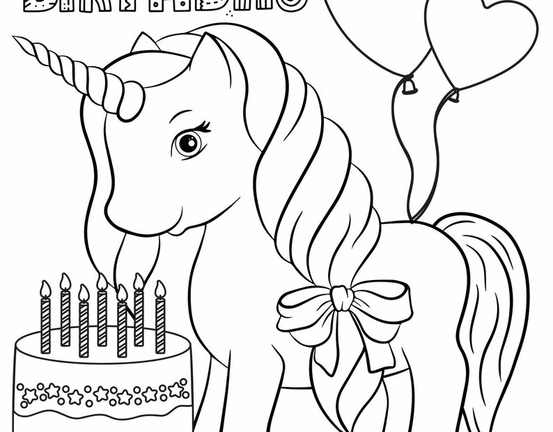 Unicorn Birthday Coloring Pages Unicorn Birthday Printables Unicorn