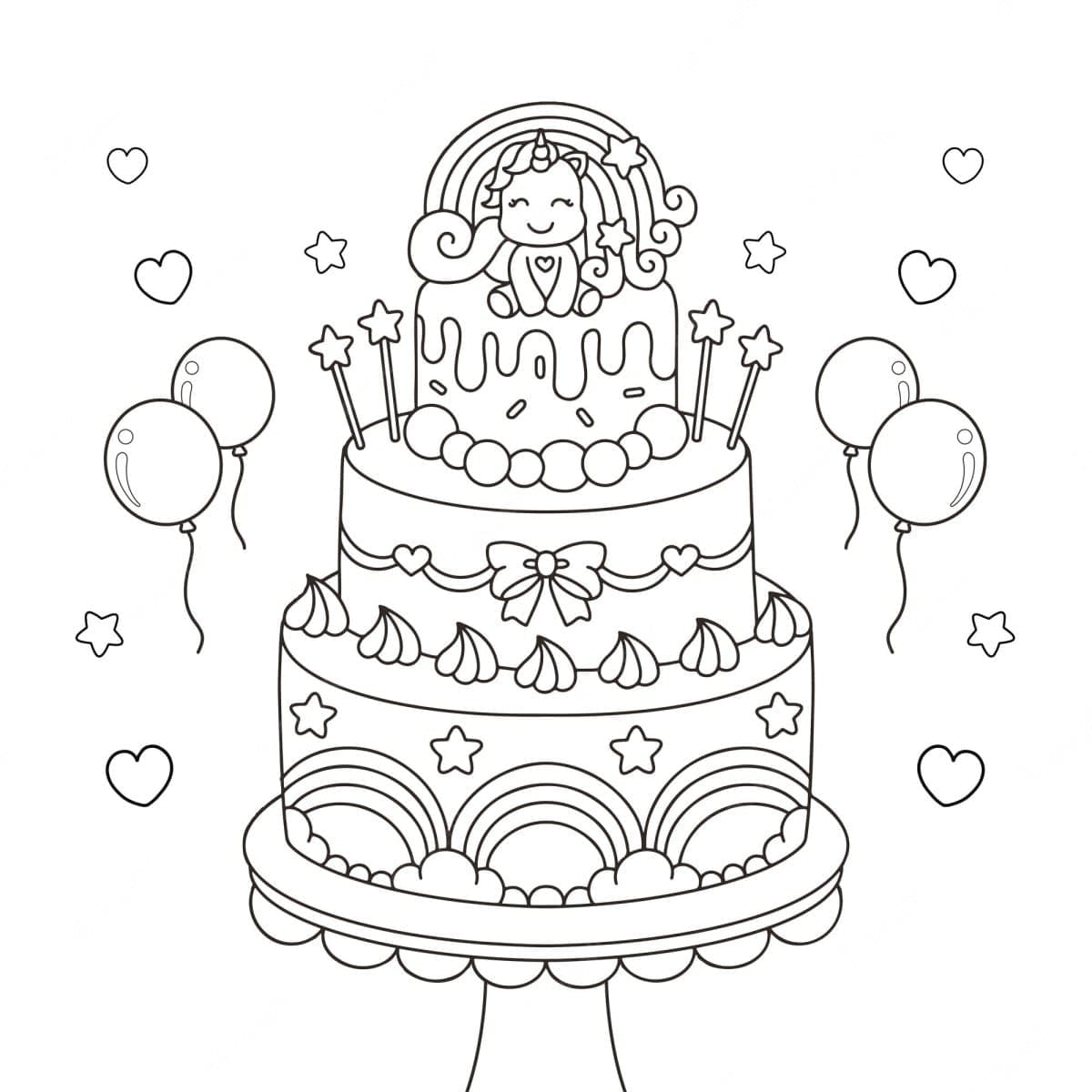 Unicorn Cake Printable Coloring Page Download Print Or Color Online Unicorn Cake Printable Coloring Page Download Print Or Color Online