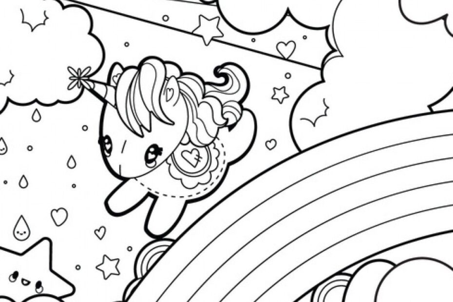Unicorn Rainbow Coloring Pages Coloring Home