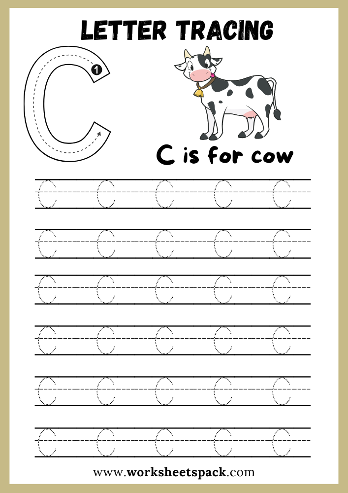 Uppercase Letter C Tracing Worksheet Printable Letter C Writing Uppercase Letter C Tracing Worksheet Printable Letter C Writing