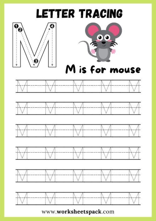 Uppercase Letter M Tracing Worksheet Printable Letter M Writing Uppercase Letter M Tracing Worksheet Printable Letter M Writing