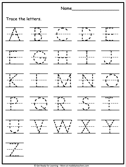 Uppercase Letter Tracing Letter Tracing Worksheets