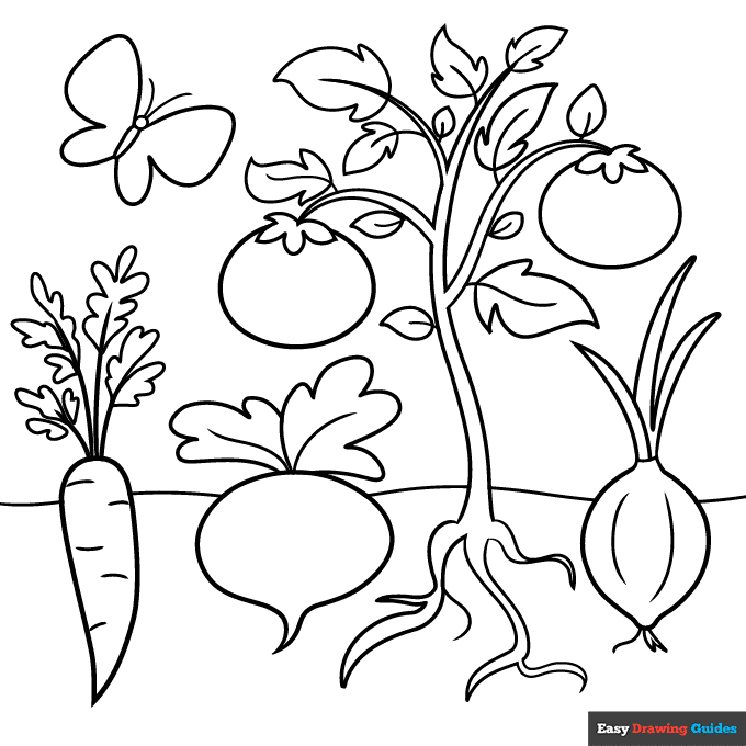 Vegetables Coloring Page Easy Drawing Guides Vegetables Coloring Page Easy Drawing Guides