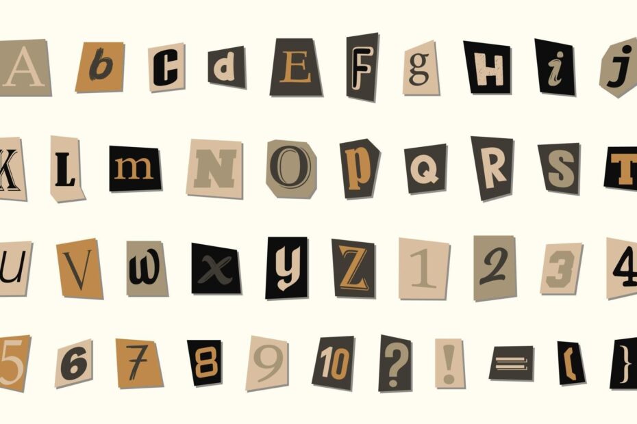 Vintage Style Paper Letters Alphabet Collection
