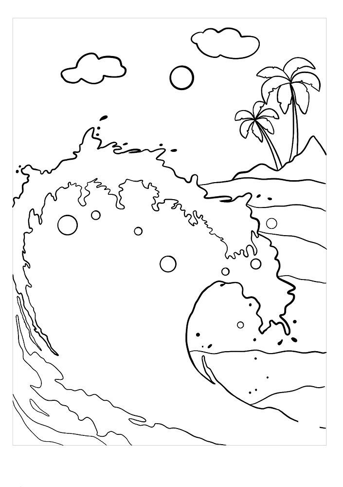 Water Wave Ocean Waves Coloring Pages Book For Kids Water Wave Ocean Waves Coloring Pages Book For Kids
