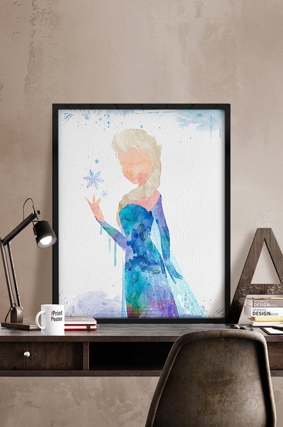 Watercolor Elsa Frozen Watercolor Disney Frozen Print Frozen Elsa Watercolor Elsa Frozen Watercolor Disney Frozen Print Frozen Elsa