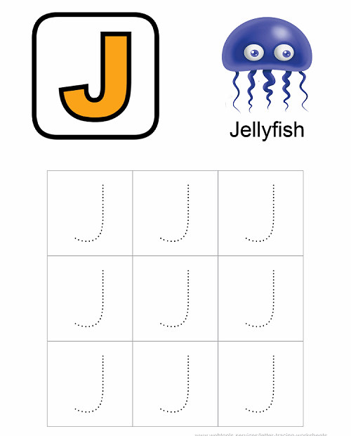 Webtools Alphabet 39 J 39 Tracing Worksheet