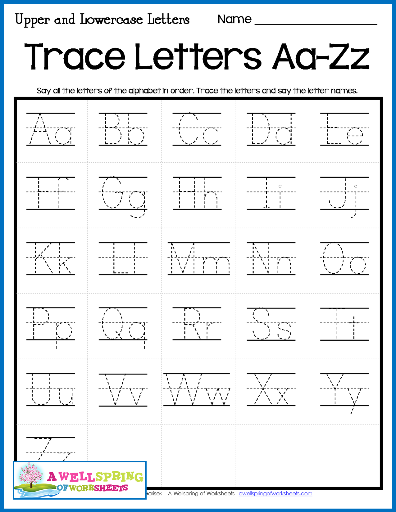 Whole Alphabet Tracing Paper Whole Alphabet Tracing Paper