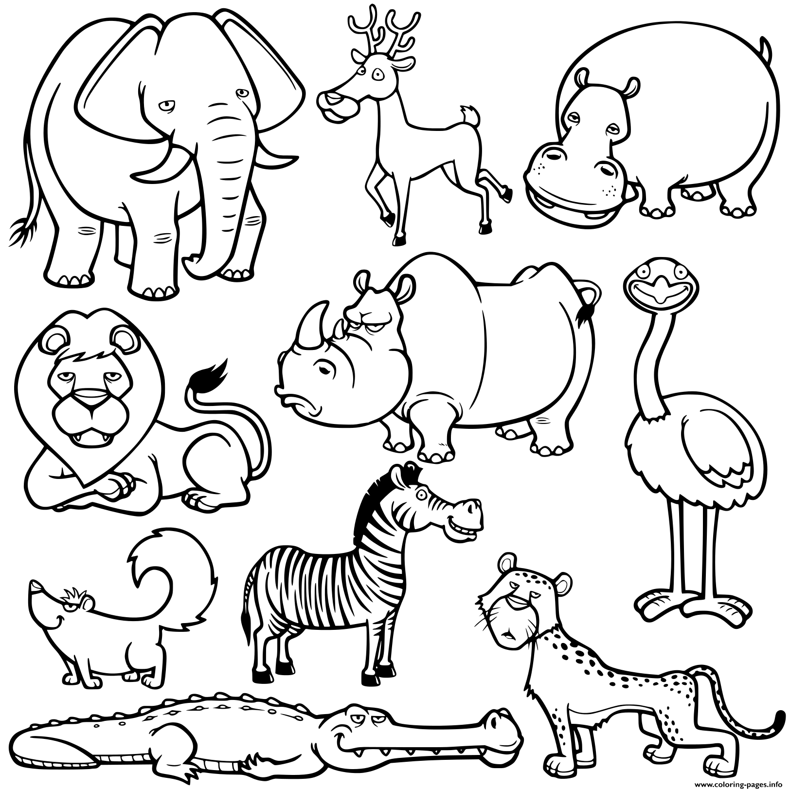 Wild Animals Coloring Page Printable Wild Animals Coloring Page Printable