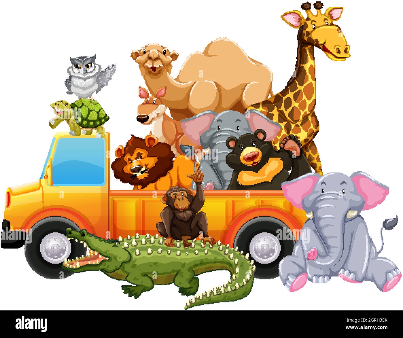 Wild Animals On Yellow Truck Stock Vector Image Art Alamy Wild Animals On Yellow Truck Stock Vector Image Art Alamy