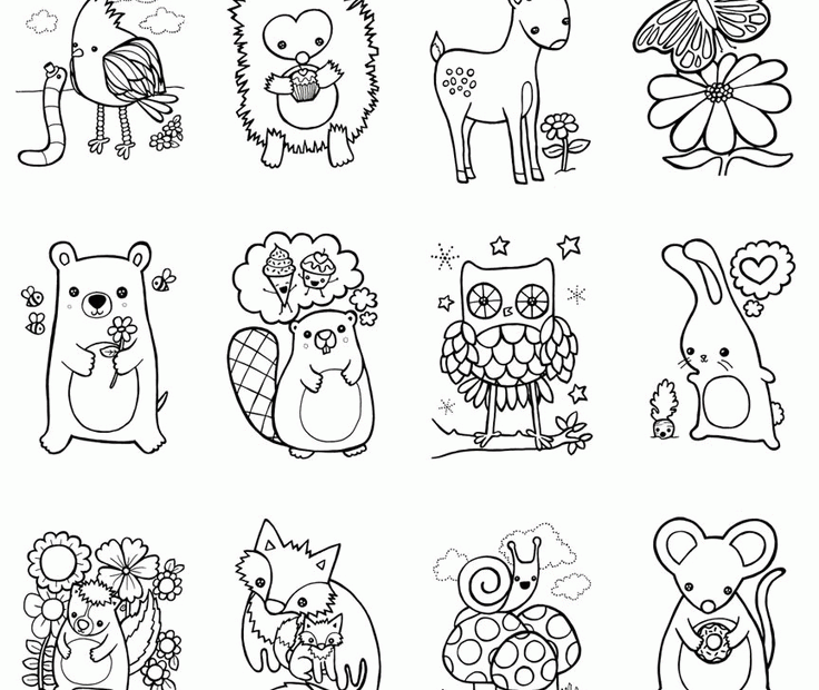 Woodland Animals Coloring Pages Coloring Home