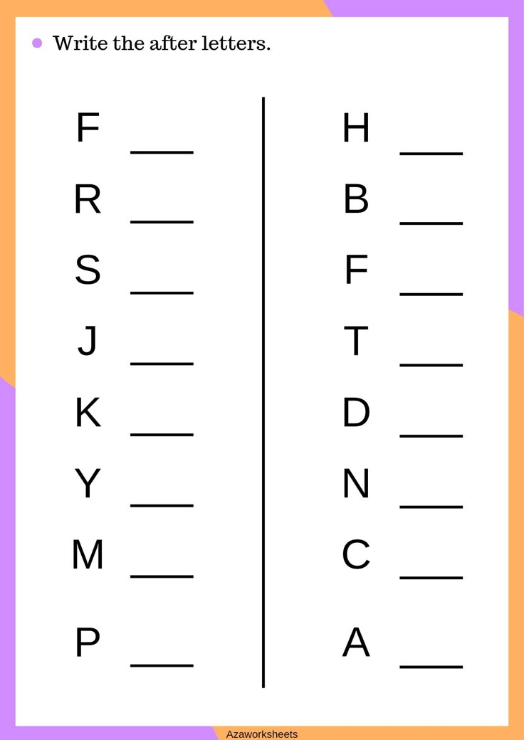 WRITE THE AFTER LETTERS ALPHABETS WORKSHEETS In 2024 Letter 