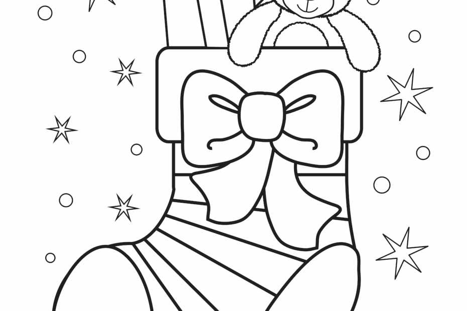 XChristmas Stocking Cute Coloring Pages Printable