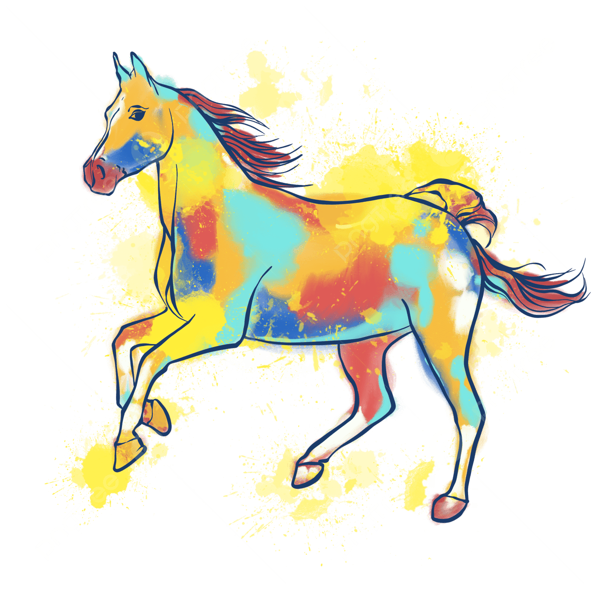 Yellow Paint Splash PNG Picture Horse Line Animal Yellow Splash Color Yellow Paint Splash PNG Picture Horse Line Animal Yellow Splash Color