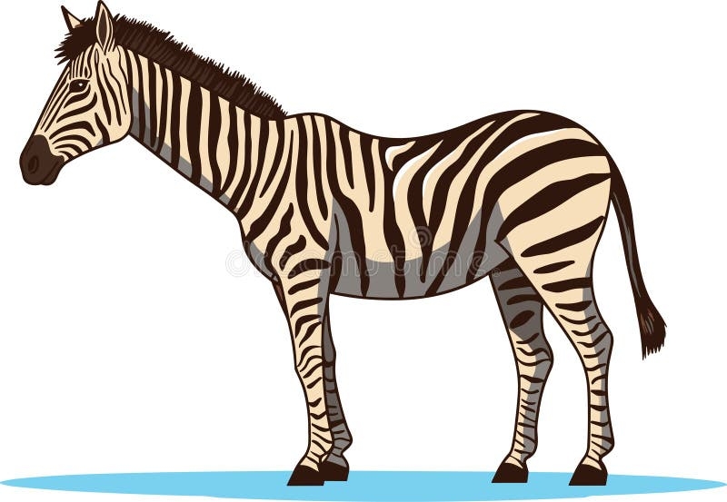 Zebra Striped Horse African Savannah Animal Cartoon Vector Stock Zebra Striped Horse African Savannah Animal Cartoon Vector Stock