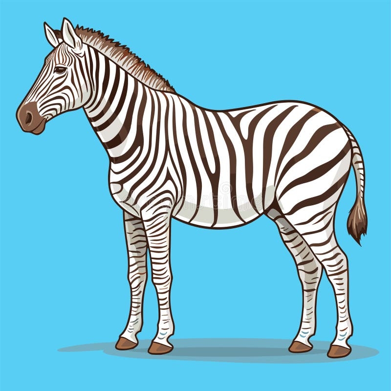 Zebra Striped Horse African Savannah Animal Cartoon Vector Stock Zebra Striped Horse African Savannah Animal Cartoon Vector Stock