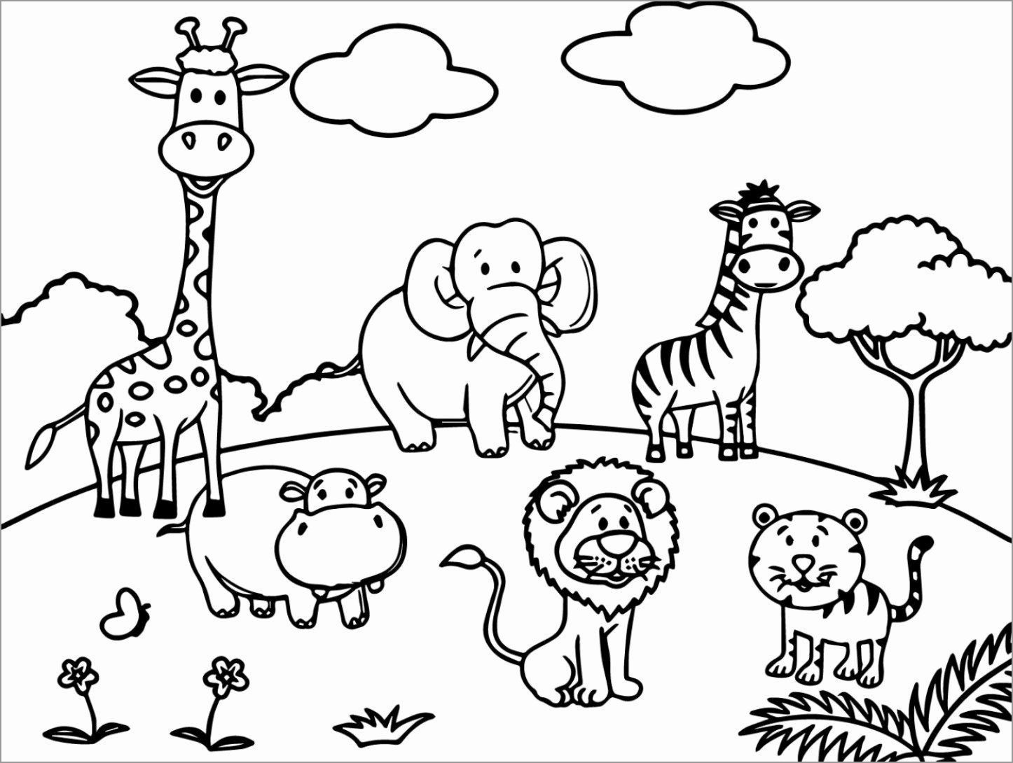Zoo Animals Coloring Page For Kids ColoringBay Zoo Animals Coloring Page For Kids ColoringBay