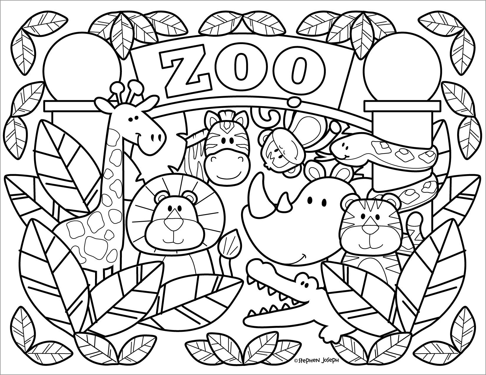 Zoo Coloring Pages ColoringBay Zoo Coloring Pages ColoringBay