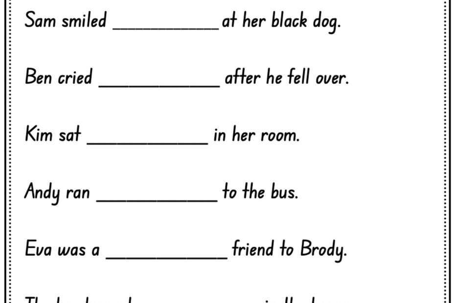 Adverb Worksheets PDF Grade 1