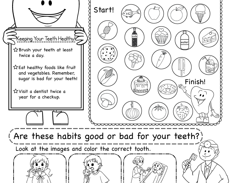 Dental Health Worksheet Free Printable PDF