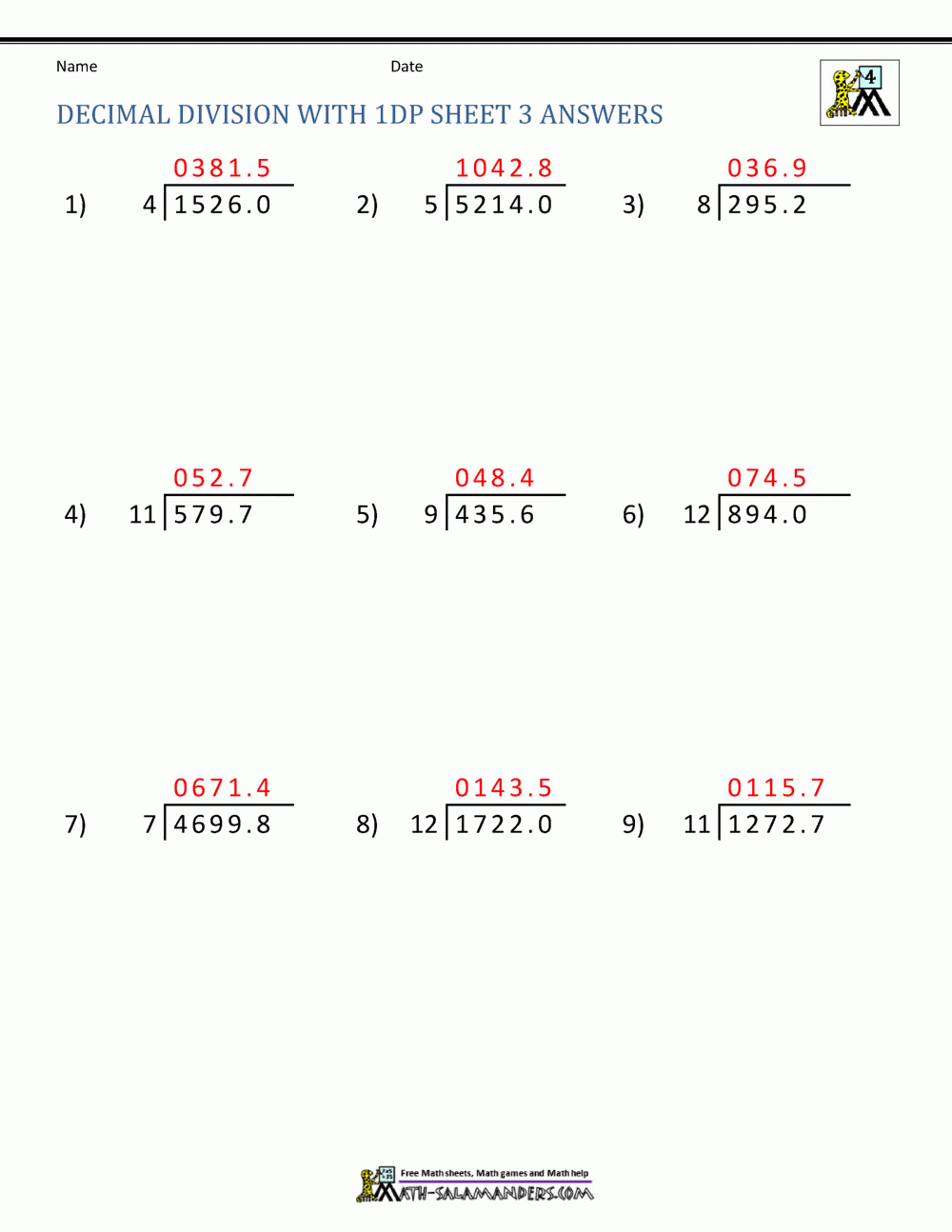 long division with decimals worksheet long division with decimals worksheet