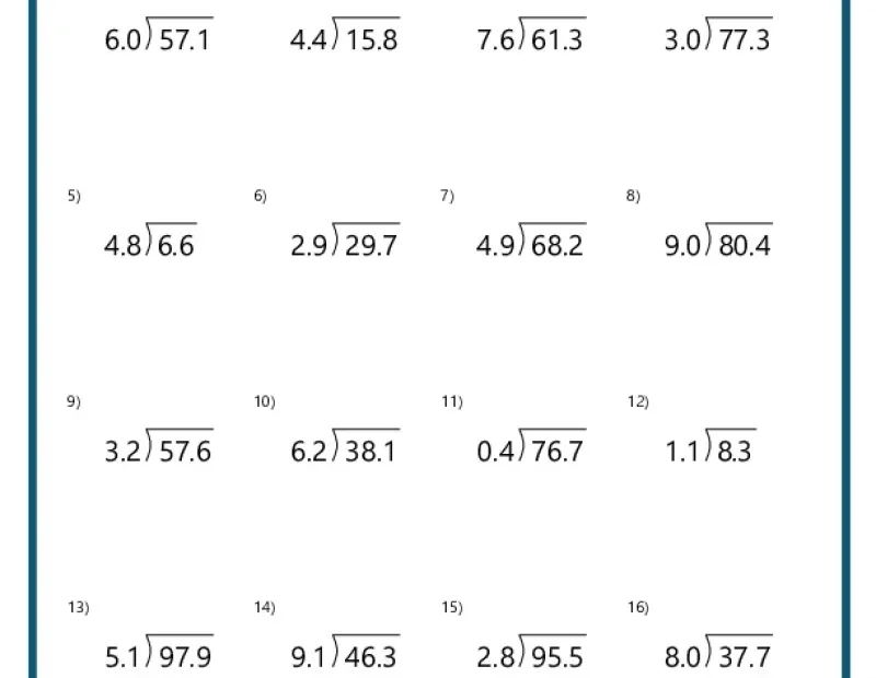Division With Decimals Worksheets K12 Math Worksheets