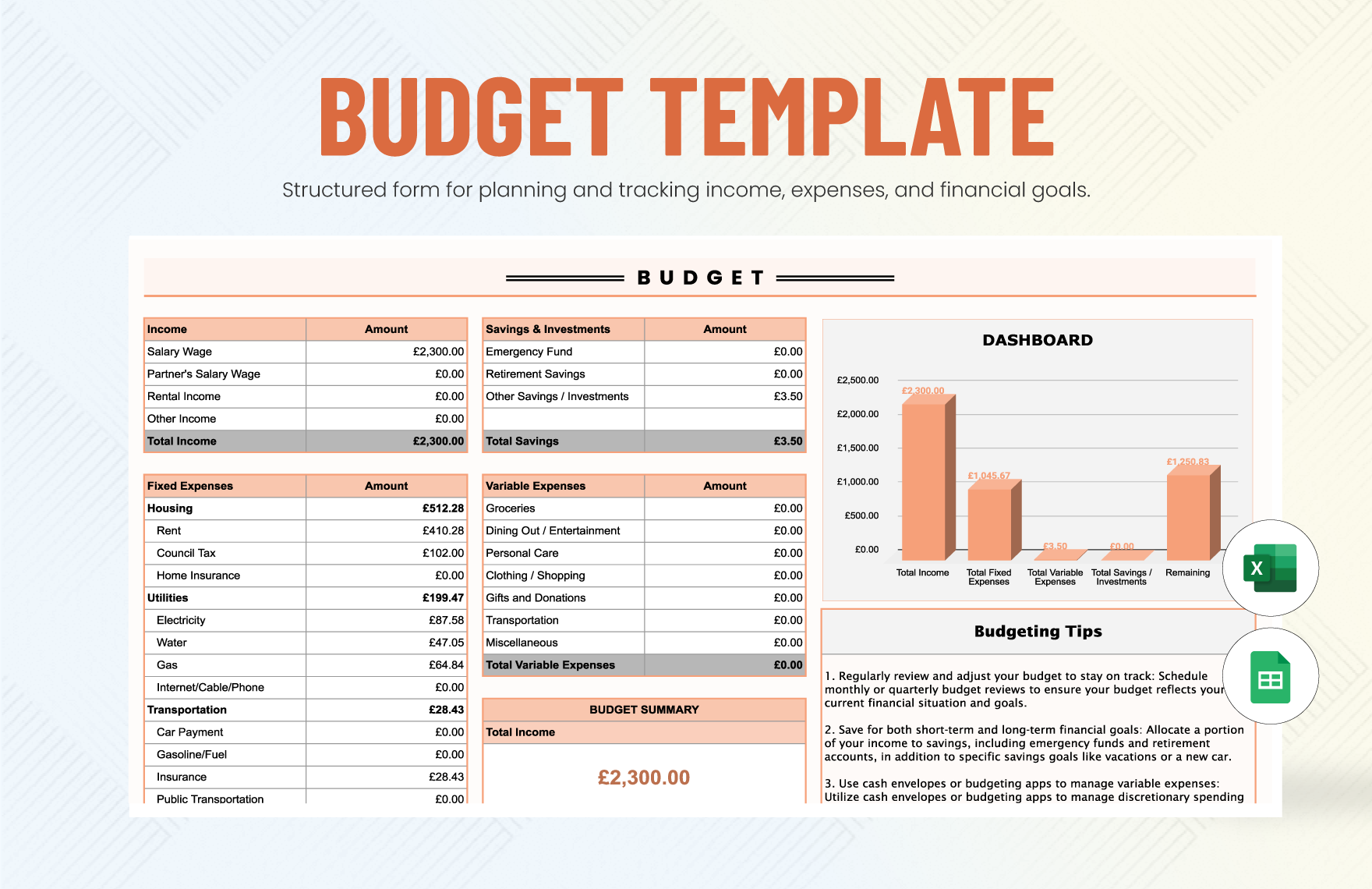 Editable Budget Plan Templates In Excel To Download Editable Budget Plan Templates In Excel To Download